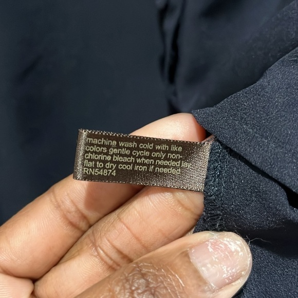 THE LIMITED BLOUSE LACE WOMENS POLY SIZE Medium NAVY BLUE Business Casual - Picture 4 of 10